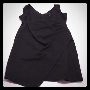 Black Faux Wrapped Dress with back zipper.